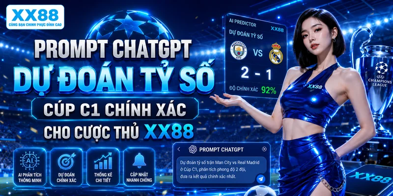 Prompt ChatGPT dự đoán tỷ số Cúp C1 chính xác cho cược thủ XX88